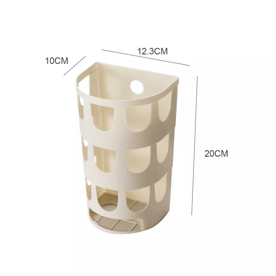 Wall-Mounted Garbage Bags Storage Basket, Multipurpose Plastic Bags Holder, Plastic Carrier Basket, Hollow Trash Bag Storage Holder
