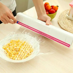 Rotatable Cling Film Wrapping Paper Cutter, Packaging Dispenser With Cutter, Storage Preservative Film Roll Case With Cutting Blade, New Cling Film Cutter, Food Wrap Dispenser Cutter