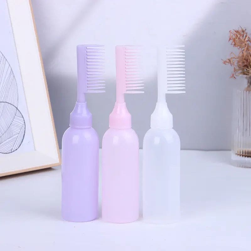 170ml Hair Dye Apilator, Perm Dyeing Cream Hair Shampoo Bottle, Plastic Hair Coloring Comb, Oil Dispenser Hair Comb Bottle, Hair Dressing Styling Tool, Oil Treatment Hair Dye Bottle, Root Comb Applicator Bottle