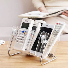 Acrylic Clear Remote Control Holder, 360 Rotating Desktop Makeup Cosmetic Storage Box, Glasses Sundries Organizer