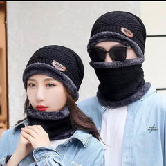 New Beanie Hat, Skin Cap & Scarf Set, New Coral Fleece Scarf, Men Wool Scarf Caps, Winter Beanies for Men
