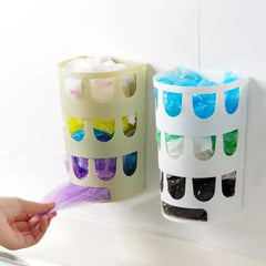 Wall-Mounted Garbage Bags Storage Basket, Multipurpose Plastic Bags Holder, Plastic Carrier Basket, Hollow Trash Bag Storage Holder
