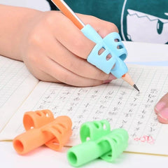 3Pcs Creative Two Finger Pencil Grips, Fingers Silicone Pen Holder For Students, Child Cute Writing Correction Stationery, Student Stationery Teaching Equipment
