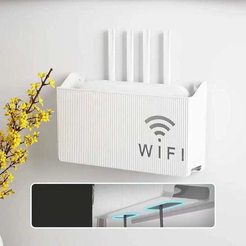 Wireless Wifi Router Shelf, Wall-mounted Cable Power Bracket Organizer, Router Wall Hanging  Rack,  Game Console Box, Self Adhesive Storage Rack, ABS Cable Organizer Box, Socket Power Cord Storage Shelf, Home Office Wall Organizer Management