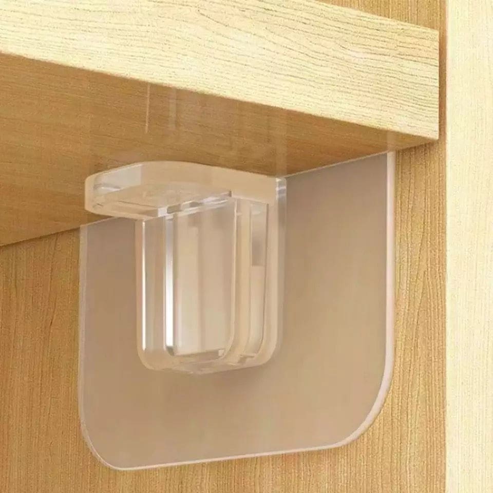 Set Of 4 Cabinet Support Pegs, Drill Free Nail Instead Holders, Closet Cabinet Shelf Support Clips, Wall Hangers Support Hooks, Punch-free Layered Partition Bracket Paste Screw Hook, Triangle Bracket Support Shelf Hook
