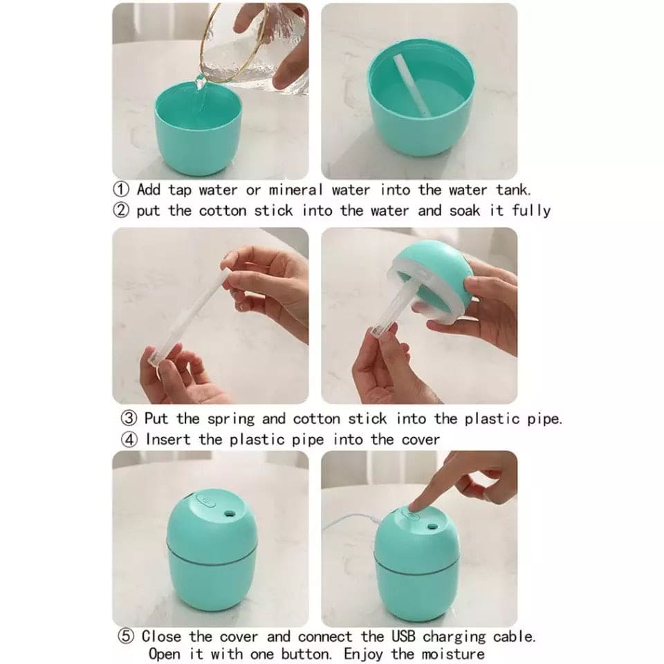 Mini Portable Ultrasonic Air Humidifer, Aroma Essential Oil Diffuser, USB Mist Maker, Mute Desktop Humidifier, LED Display Office Car Diffuser