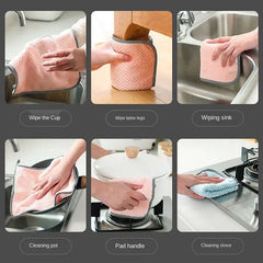 Set Of 3 Kitchen Daily Dish Towel, Microfibre Cleaning Towel, High-efficiency Cleaning Thickened Cloth, Coral Fleece Handable Hand Towel, Bathroom Kitchen Towel, Absorbent Wipe Plush Hand Towel, Multipurpose Cleaning Cloths
