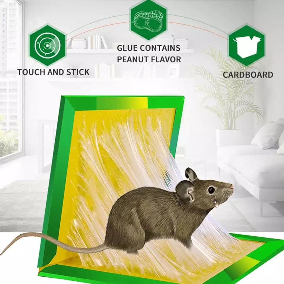 Mouse Trap Glue Pad, Sticky Rat Mouse Board, Mouse Rat Snake Bugs Mice Catcher, Mouse Catcher Glue Board, Mice Professional Strength Glue And Foldable Cardboard