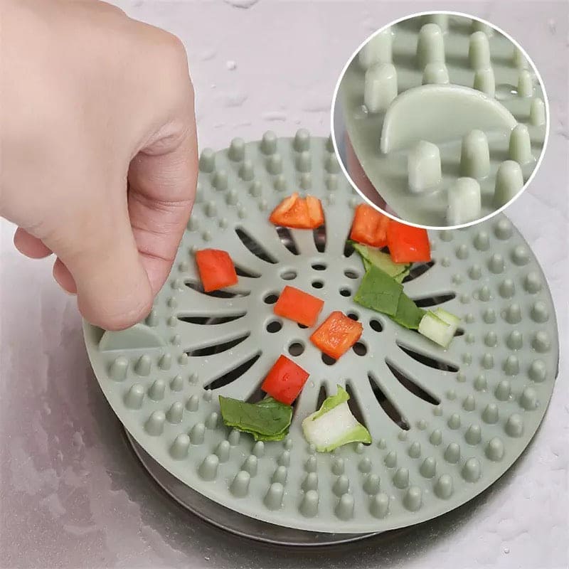 Silicone Sink Drain Stopper, Bathroom Silicone Drain Filter, Bathroom Drain Hair Catcher, Plug Sink Strainer, Sink Sewer Filter Floor Drain