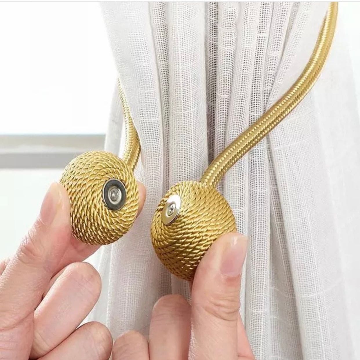 Set of 2 Colorful Magnetic Curtain Tieback, Curtain Holder, Holdbacks Decorative Curtain Clips, Buckle Strap Rope