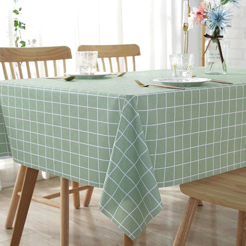 Woven Table Cloth, Waterproof Oilproof Dining Table Cloth, Kitchen Decorative Rectangular Coffee Cuisine Party Table Cover, Simple Square Pattern Table Cloth, Classic Plaid Rectangle Table Cloth For Dinning, Dinner, Party
