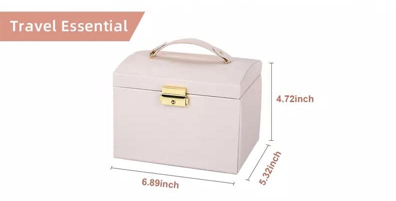 3 Layer Luxurious Large Capacity Jewellery Organizer, Large Capacity Display Holder, Earring Ring Bracelet Storage Case for Women, Double Drawer Leather Jewellery Box, Earring Bracelet Holder Organizer With Mirror