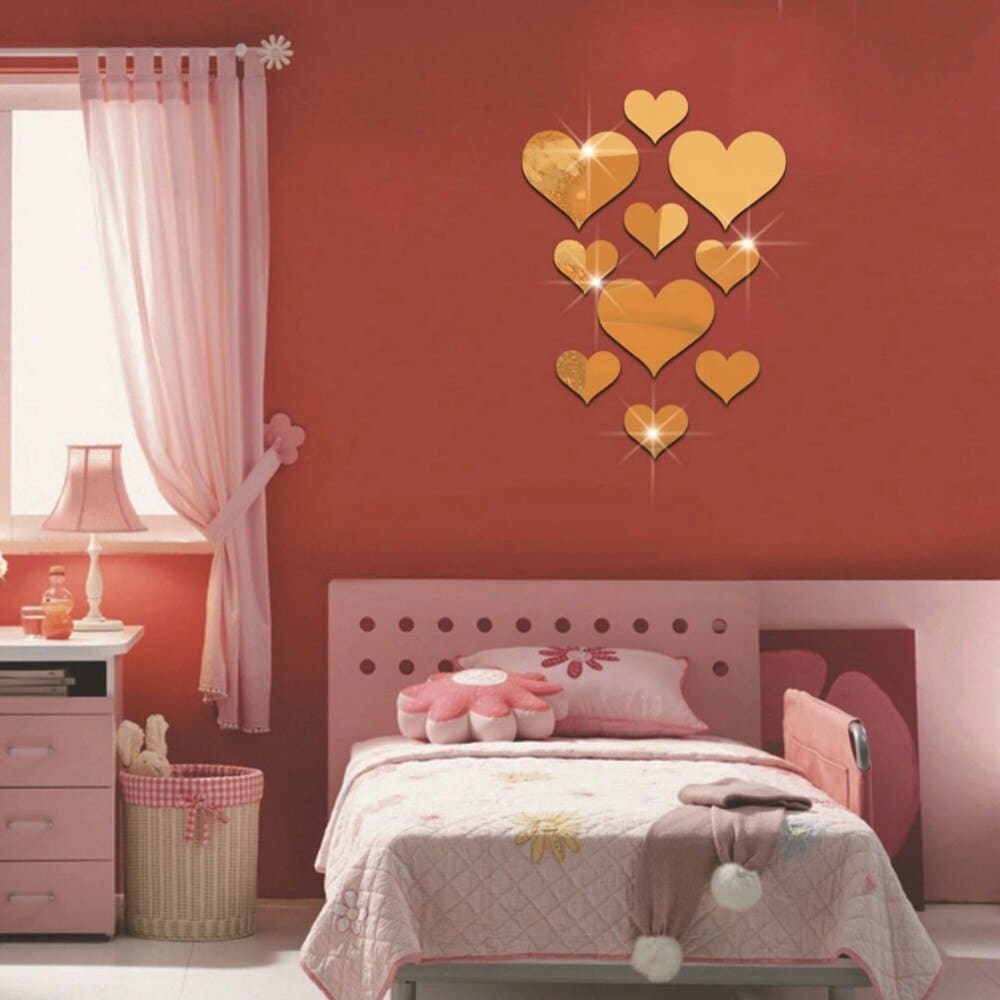 Acrylic Mirror Wall Sticker, 3D Mirror Wall Sticker, Art Home Decor Wall Decor Sticker, 3D Wall DIY Decoration For Bedroom Living Room, Waterproof Acrylic Wall Art Removeable Sticker