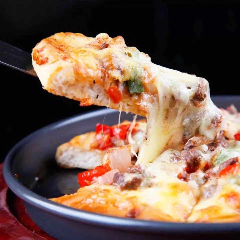 Non-Stick Pizza Pan, Round Pizza Pan Deep Dish Tray, Carbon Steel Non Stick Mold Baking Tool