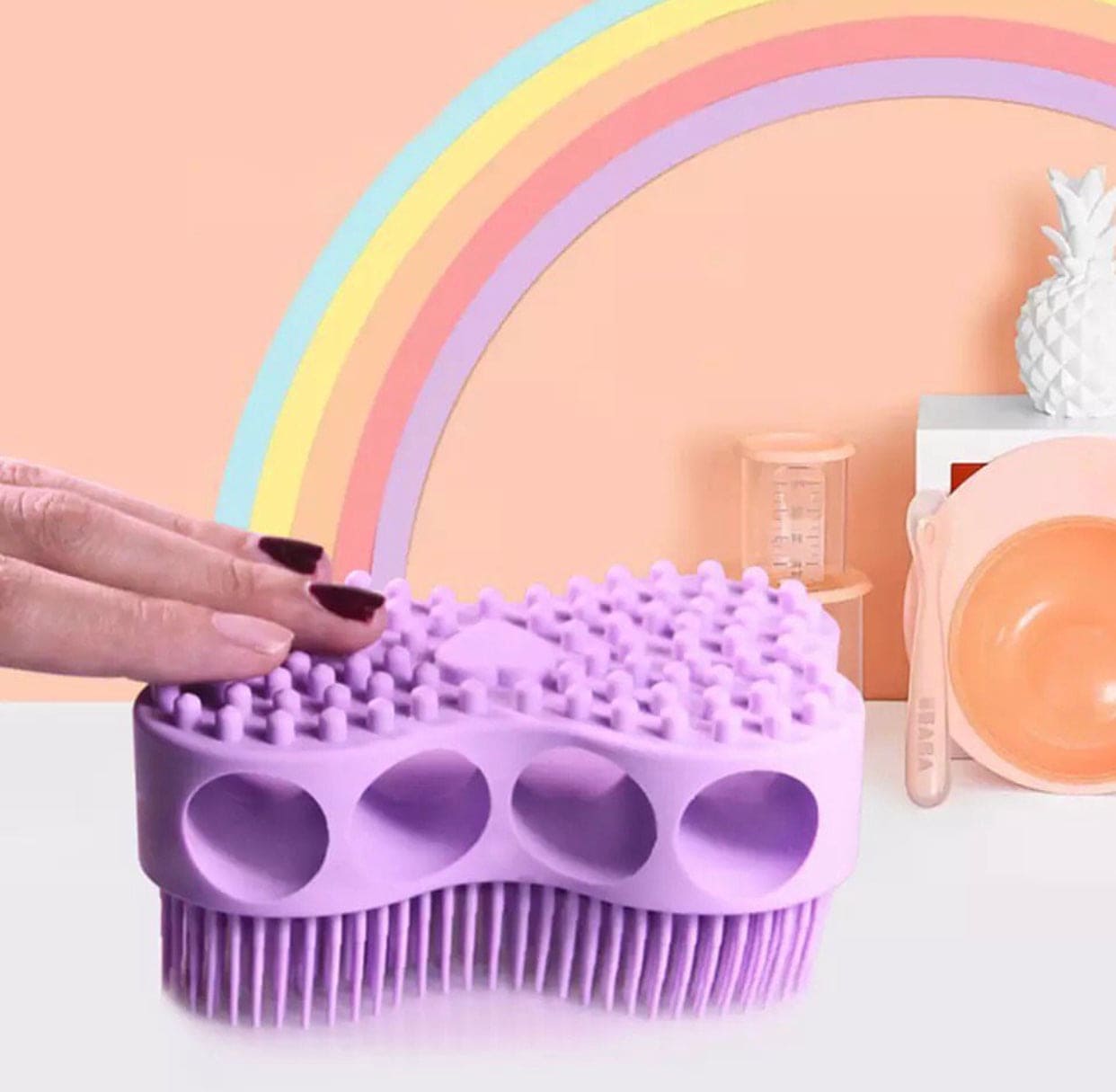 Silicone Bath Brush For Babies, Baby Shampoo Shower Brush, Silicone Body Scrubber, Massage Body Bath Brush