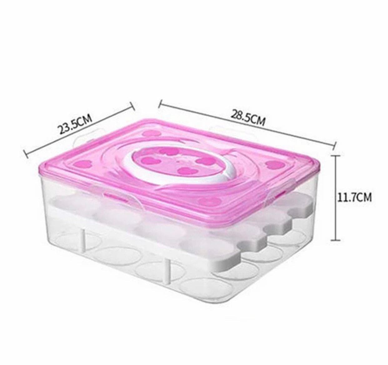 Portable Egg Storage Box, Visible Egg Tray Case, 2 Layers 32 Cells Eggs Storage Box with Lid & Handle