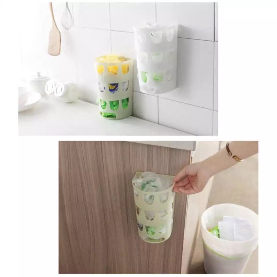 Wall-Mounted Garbage Bags Storage Basket, Multipurpose Plastic Bags Holder, Plastic Carrier Basket, Hollow Trash Bag Storage Holder