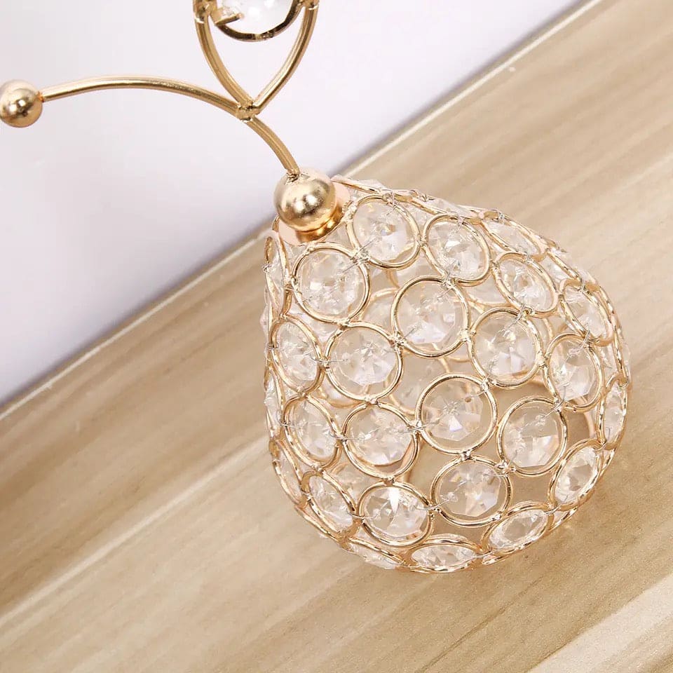 Metal Crystal Craft Fruit Ornament, Apple Pear Pineapple Living Room Decoration, Creative Luxury Home Decoration, Metal Hollow Decoration, Home Furnishings Ornaments, Crystal Desktop Ornament