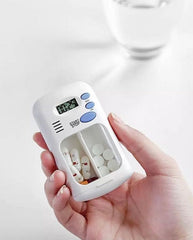 Mini Portable Pill Reminder Drug Alarm Timer Electronic Box, Mini Portable Pill Case, Medication Organizer Alarm Case, Portable Electronic Pill Reminder, Smart Pill Dispenser, 2 Grid Pill Box
