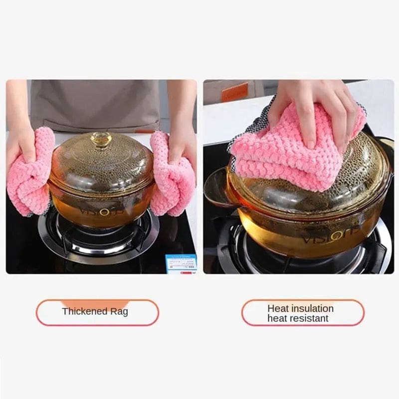 Set Of 3 Kitchen Daily Dish Towel, Microfibre Cleaning Towel, High-efficiency Cleaning Thickened Cloth, Coral Fleece Handable Hand Towel, Bathroom Kitchen Towel, Absorbent Wipe Plush Hand Towel, Multipurpose Cleaning Cloths