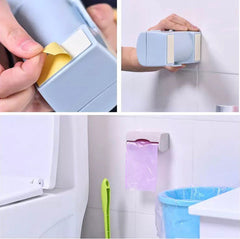 Wall Mounted Self Adhesive Garbage Box Storage Holder, Plastic Box Holder, Wall Hanging Garbage Storage Box