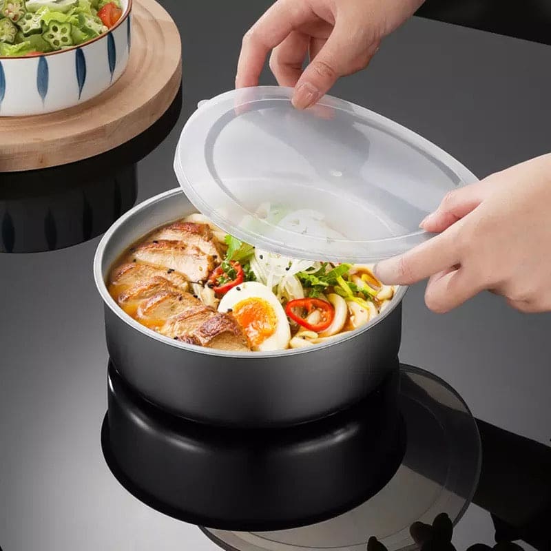 Set Of 5 Stainless Steel Vessel With Lids, Mixing Crisper Food Container Bowls, Chef Buddy Stainless Steel Bowl Set, Classic Cuisine Metal Fresh Keeping Bowls