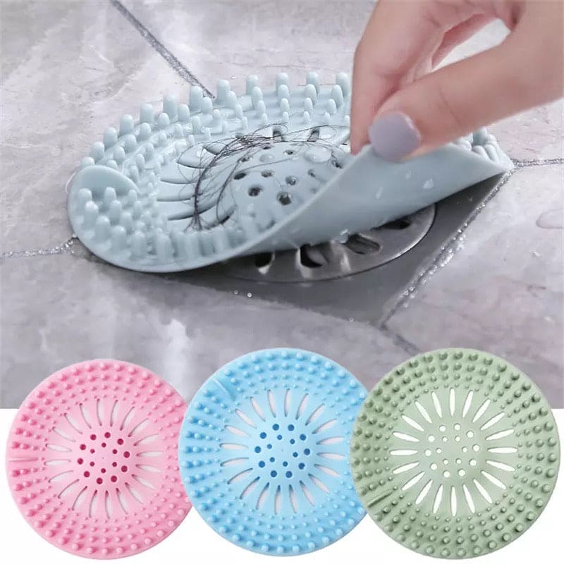 Silicone Sink Drain Stopper, Bathroom Silicone Drain Filter, Bathroom Drain Hair Catcher, Plug Sink Strainer, Sink Sewer Filter Floor Drain