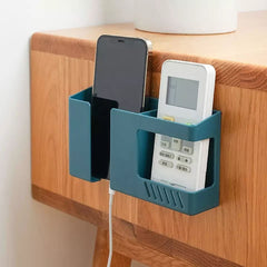 Multifunctional Double Layer Wall Mounted Organizer, Multifunction Punch Free Wall Mounted Storage Box, Mobile Phone Plug Charging Holder, Wall-mounted Storage Box, Wall Debris Storage Holder