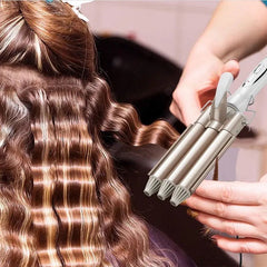 Triple Wave Hair Curler, Triple Curling Iron Wand, Crimping Iron Large Wave Hair Styling Tool, Ceramic Curling Tongs, Professional Hair Waver Tools, Wave Waver Styling Tools