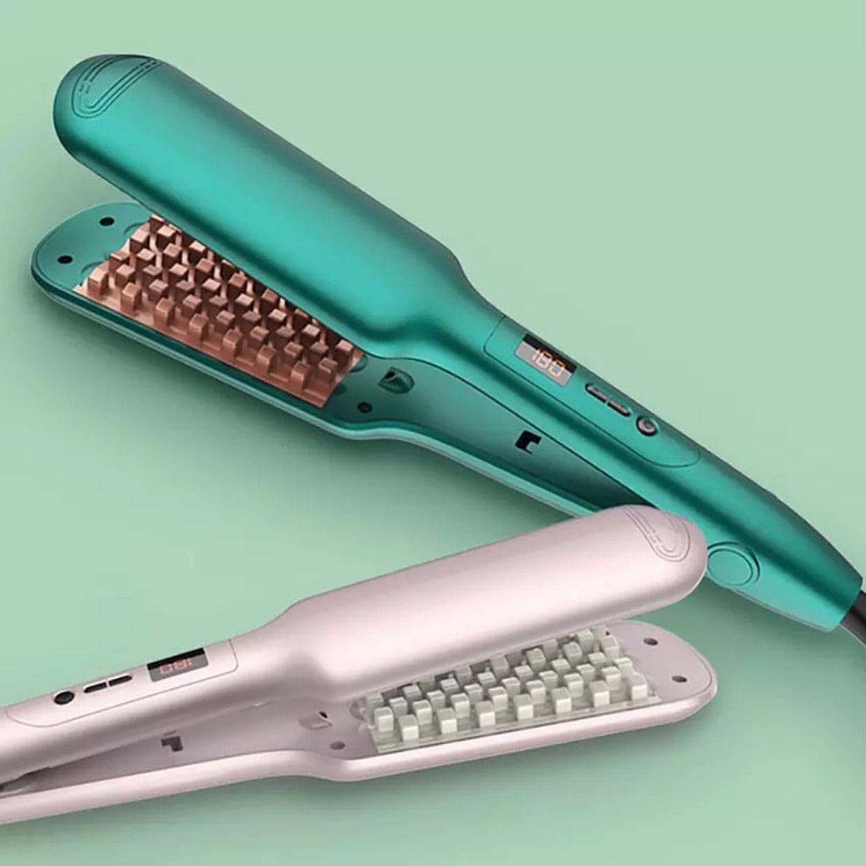 Professional Ceramic Fluffy Corn Curling Flat Iron, Fluffy Splint Professional Hair Straightener, Professional Volumizing Hair Crimping Iron
