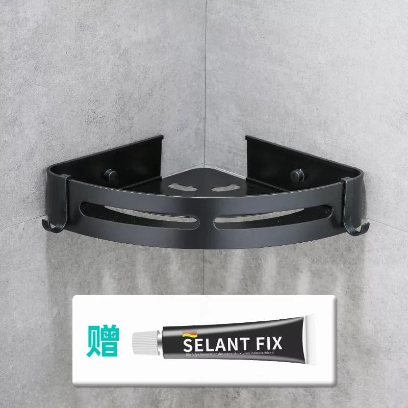 Black Metal Corner Bathroom Shelf Organizer, Shower Storage Rack, Wall Mounted Toilet Shampoo Holder, Wall Mounted Shower Organizer