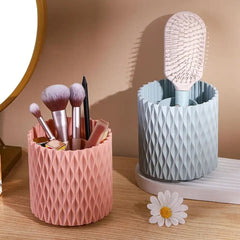 Makeup Bucket Organizer, Multifunctional Rotating Pencil Makeup Brush Holder, Hollow Multiuse Organizer, Non-slip Round Multi Grid Desktop Sundries Pencil Holder, Lipstick Eyebrow Pencil Holder, Desktop Makeup Brush Storage Bucket
