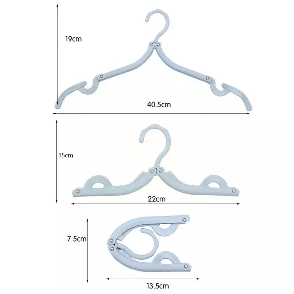 Multi Fold Travel Hanger, Portable Outdoor Non-Slip Hanger, Clothespin Towel Sock Storage Organizer, Clothes Hanger with Clips, Portable Plastic Display Hangers, Coats Hanger, Folding Clothing Organizer