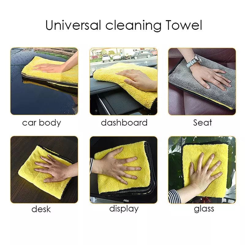 Set Of 3 Microfiber Car Cleaning Cloth, Car Care Cleaning Cloth Wash Towels, Microfiber Towel for Car Cleaning Wash,  Car Drying Cloth, Automobile Cleaning Towel,  Durable Microfiber Car Cleaning Accessory