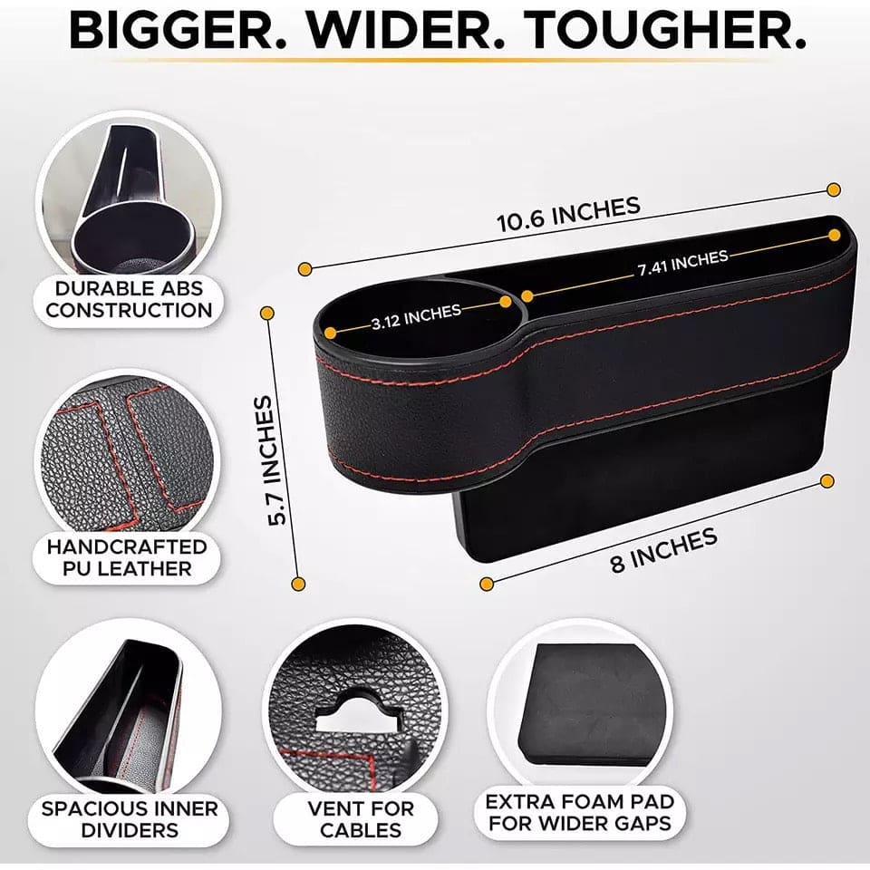 Set Of 2 Car Seat Storage Box, Car Slit Pocket, Left / Right Car Storage Box, Car Multifunctional Storage Box, Car Clearance Storage Box,  Car Pocket Organizer, Car Seat Organizer, Gap Filler Pocket