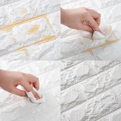 3D Brick Wall Stickers Wall Paper, Self-Adhesive Wallpaper Peel, Sofa Background Wall Decor