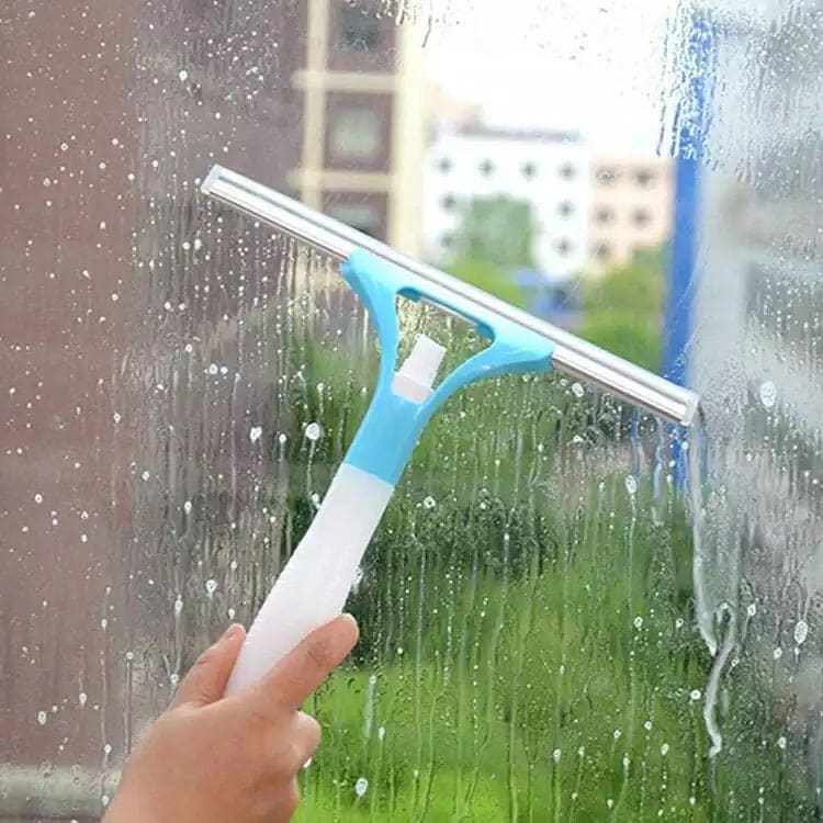 Multifunctional Glass Cleaner, 2 in 1 Spray Wiper, Glass Window Scraper