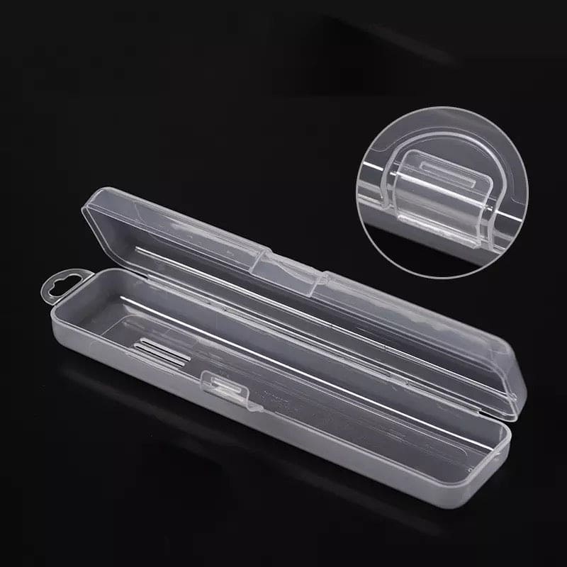 Transparent Rectangle Storage Box, Convenient Cutlery Box, Portable Makeup Brush Organizer, Transparent Cover Storage Box Kitchen Accessories, Clamshell Plastic Cutlery Box, Transparent Packaging Chopsticks Spoon Storage Box