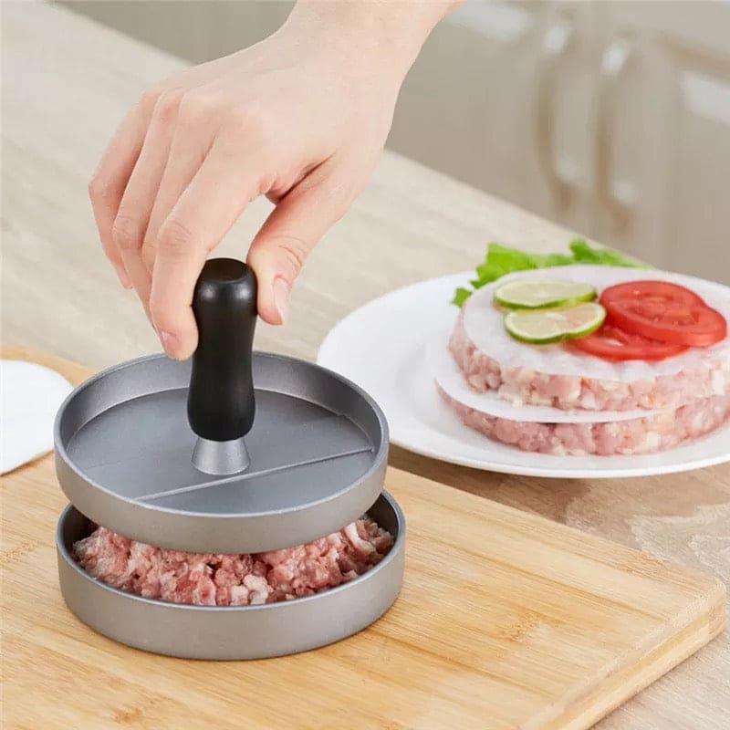 Round Patty Presser, Non-Stick Aluminum Burger Patty Maker, Patty Mold for Smashed Burger, Beef Veggie BBQ Barbecue Grill