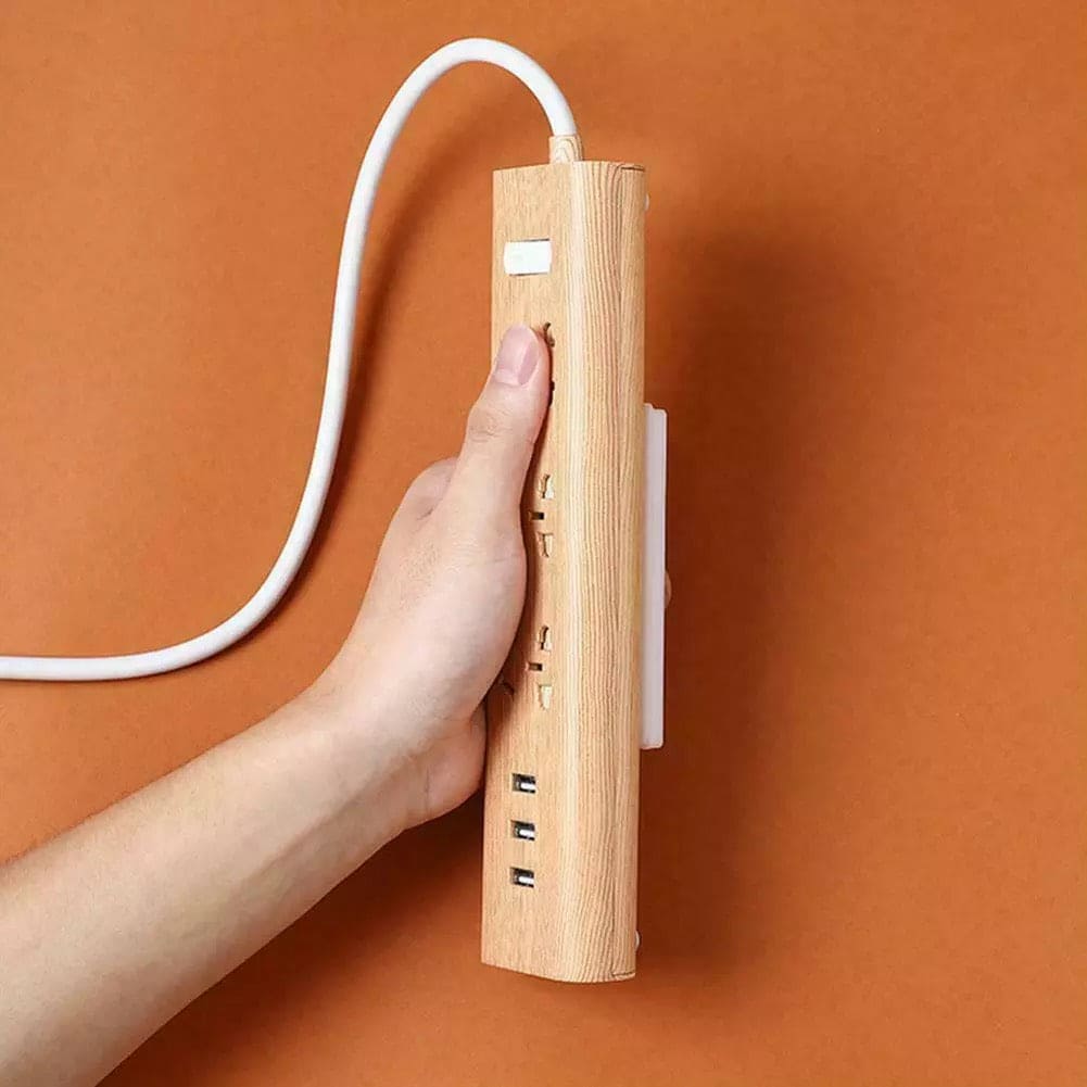 Socket Holder, Power Strip Holder, Fixator Wall Mounted Self Adhesive Holder, Desktop Socket Fixer Cable Organizer, Wall Hanging Power Strip Holder, Traceless Wall Mounted Cable Seamless Strip Holder, Surge Protector Fixator