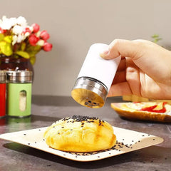 Set Of 2 Stainless Steel Pepper Salt And Spice Shaker Seasoning Jars, Cap Sealed Cruet Condiment Seasoning Jars, Glass Jars For Spices, Stainless Steel Barbecue Seasoning Bottle, Sugar Salt Pepper Shaker, Stainless Steel  Coffee Sugar Storage Jars Pots