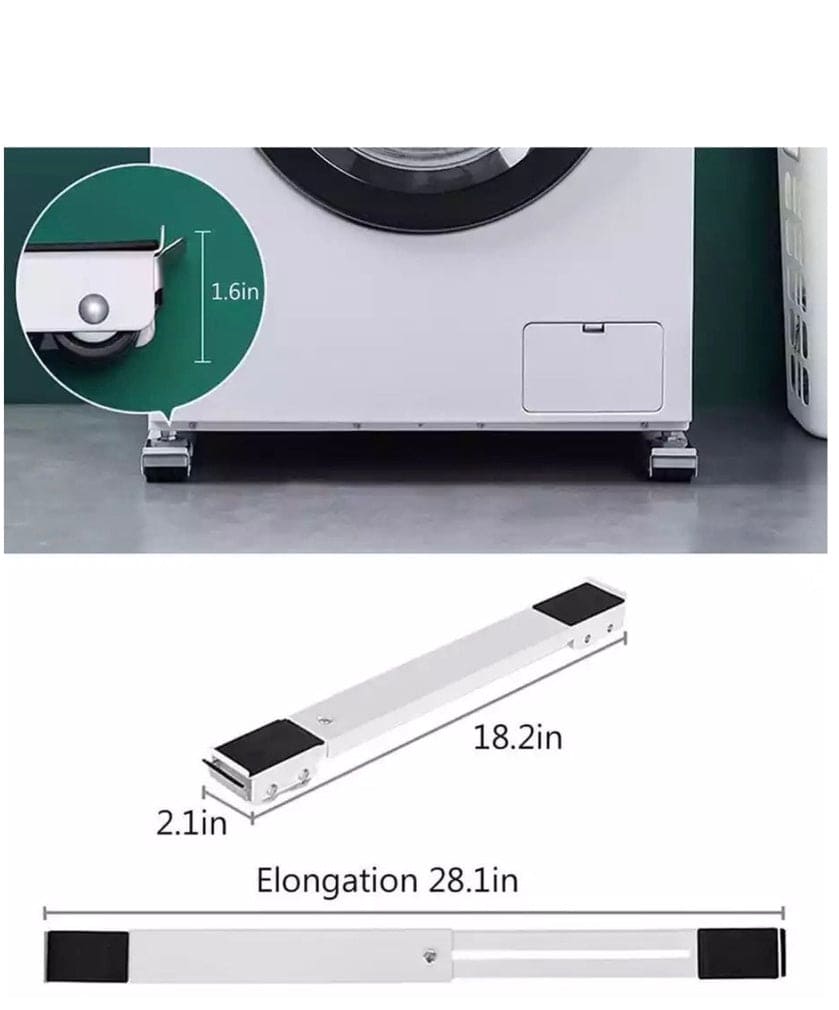2 Pcs Washing Machine Pulley Bracket, Universal Base Furniture Casters, Retractable Wheel Stand Bracket, Heavy Roller Tables Furniture Mover, Multifunctional Movable Trolley Stand Wheels, Telescopic Adjustable Furniture Lifter