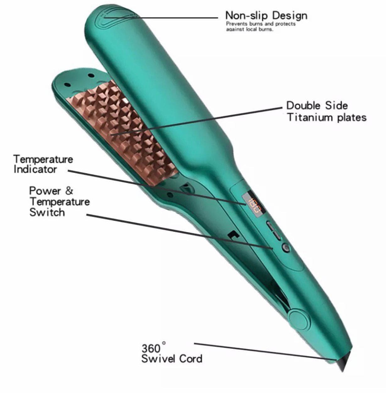 Professional Ceramic Fluffy Corn Curling Flat Iron, Fluffy Splint Professional Hair Straightener, Professional Volumizing Hair Crimping Iron