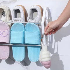 Over The Door Shoe Rack, Household Bathroom Slipper Racks, 3 In 1 Slipper Drainage Rack, Shoe Organizing Shelf, Save Space Shelf, Wall Mounted Stainless Steel Shoe Racks, Home Bathroom Kitchen Slipper Rack