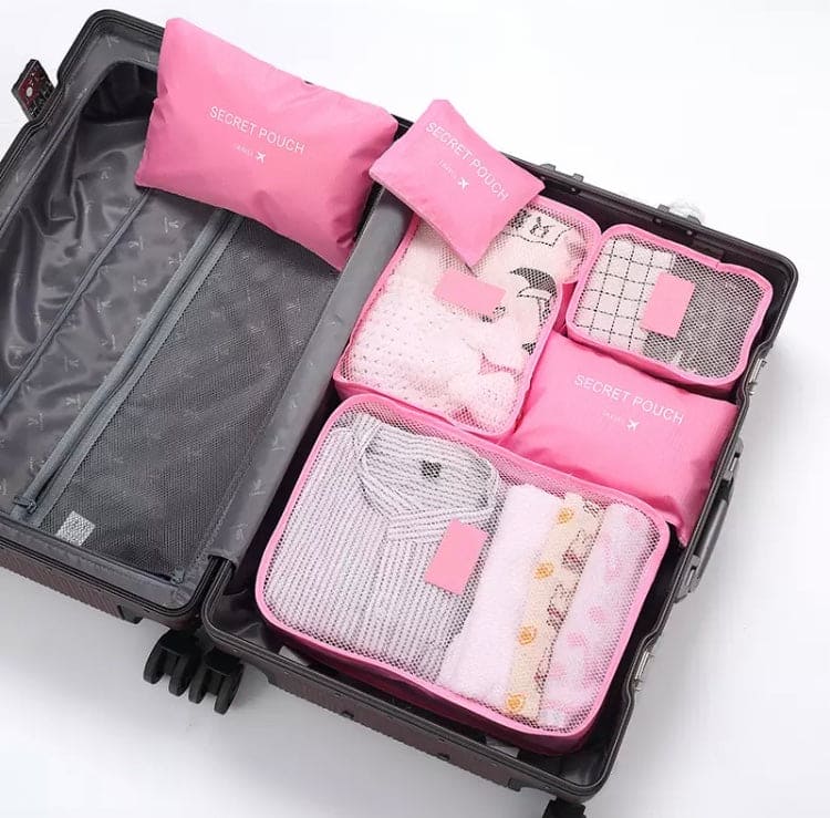 6 Pcs Travel Storage Bag, Clothes Tidy Organizer, Wardrobe Suitcase Pouch Travel Organizer, Shoe Packing Cube Bag, Secret Pouch Bag