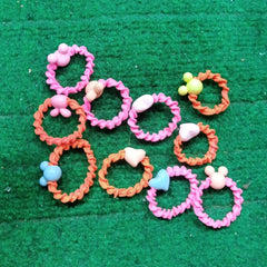 Pack Of 10 Hair Ponies, Multicolor Elastic Hair Tie, Charm Angel Girl Hair Pony, Cute Small Hair Ties For Girls, Elastic Hair Styling Accessories, Seamless Cotton Hair Ties