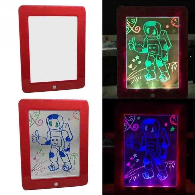 3D Magic Drawing Pad, 8 Light Effects Puzzle Board, 3D Sketchpad, Tablet Creative Kids Pen Gift LEDs Lights Glow Art Drawing Toys