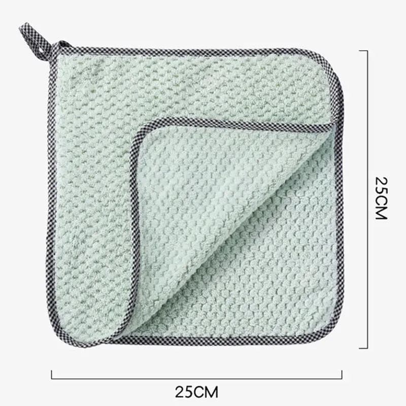 Set Of 3 Kitchen Daily Dish Towel, Microfibre Cleaning Towel, High-efficiency Cleaning Thickened Cloth, Coral Fleece Handable Hand Towel, Bathroom Kitchen Towel, Absorbent Wipe Plush Hand Towel, Multipurpose Cleaning Cloths