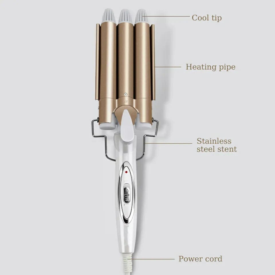 Triple Wave Hair Curler, Triple Curling Iron Wand, Crimping Iron Large Wave Hair Styling Tool, Ceramic Curling Tongs, Professional Hair Waver Tools, Wave Waver Styling Tools
