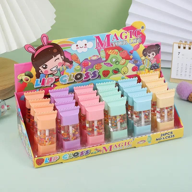 Set Of 6 Cute Candy Shape Lip Gloss, Transparent Gloss Set, Moisturizing Long Lasting Lip Gloss, Crystal Lip Gloss Oil For Women Lips, Non-Stick Waterproof Lip Gloss